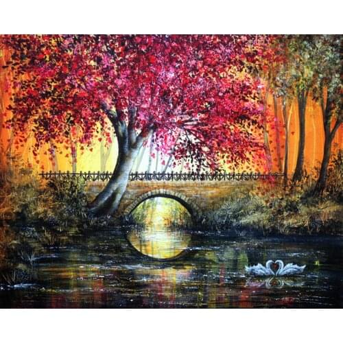 5d Diy Diamond Embroidery Trees Scenery Full Square/ Round Diamond Painting Cross Stitch Diamond Crystal Wall Painting