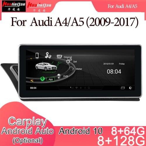 Android 10 Car Multimedia DVD Stereo Radio Player GPS Navigation Carplay Auto for Audi A4/A5(2009-2017) 2G System Left Drive