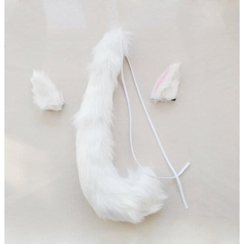 Anime Kamisama Love cosplay Tomoe cartoon Halloween cosplay white ears+tail Unisex fox Cat ears+tail