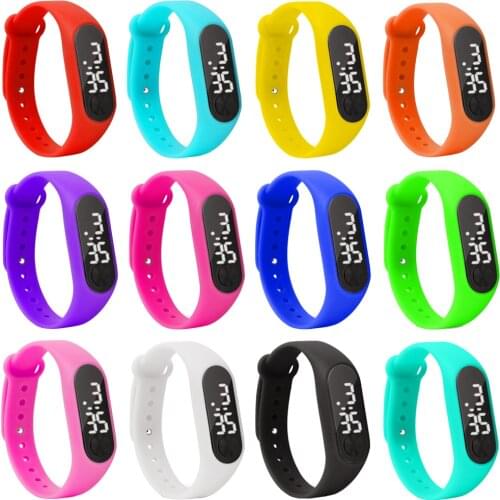 Free Shipping Women Watch Solid Color Children Watch Toy for Kids Fashion Electronic Watch Silicone Baby Bracelet Christmas Gift