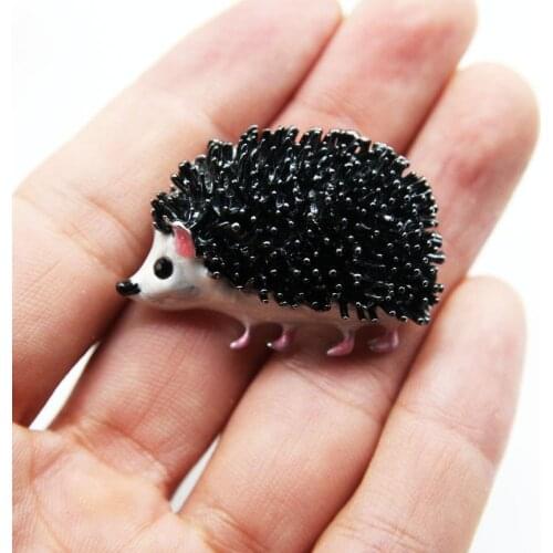 Black Hedgehog Brooches Pin Kids Coat Bag Badges Jewelry Cute Animal Brooch Unisex Broches