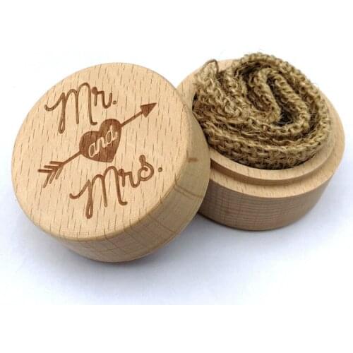 Rustic Wedding Ring Box Wooden Personalized Engraved Ring Holder Handmade Letter Jewellery Bearer Box for Wedding Engagement