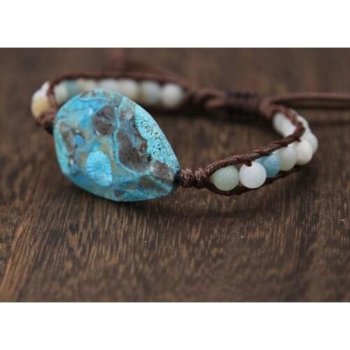 New Rope Wrap Bracelet Natural Stones Labradorite Boho Long Friendship Bracelet Unique Handmade Ethnic Bracelets Dropshipping