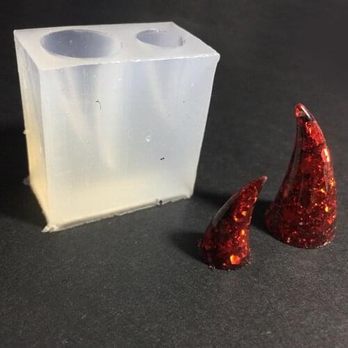 Devil Horn Silicone Mold Animal Horn Pendants Jewelry Making UV Resin Molds Unicorn Mold Dome Cabochon Epoxy Resin Molds