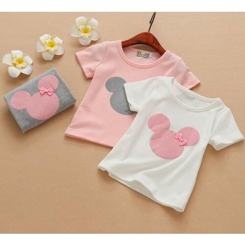 Girls'Long Sleeve T-shirt Children T-shirt Bottom-shirt Childrens Autumn 2019 Cartoon Embroidered Cotton O-Neck Cartoon T-shirt