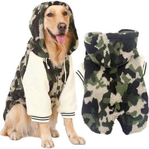 Big Dog Camouflage Clothes Golden Retriever Labrador Samoyed Husky Large Dog Coat Pet Cotton Clothes Winter Big Dog Costumes