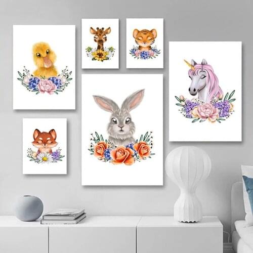 Animal Cartoo Canvas Paintings Watercolor Seasoning Kitchen Tools Posters and Prints Wall Art Picture for Living Home Decoration