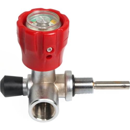 High Pressure 30MPA Oxygen Tank Valve Explosion-proof Carbon Fiber Gas Cylinder Valve w/Gauge Respirator Valve M18*1.5 G5/8
