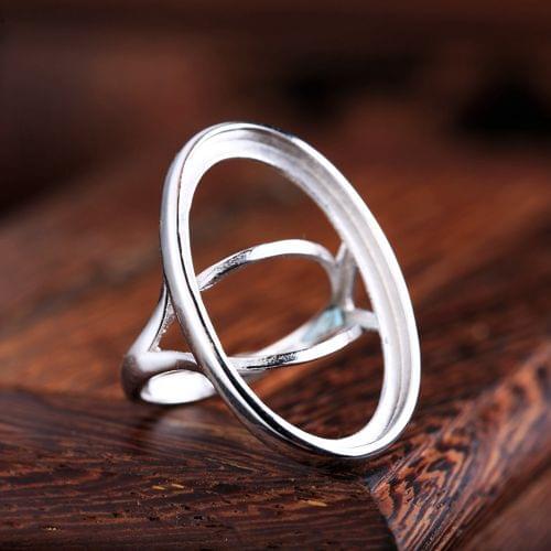 925 Sterling Silver Semi Mount Ring Engagement Wedding Anniversary Party Fine Jewelry 17x27mm Oval Cabochon Wholesale DIY Gem