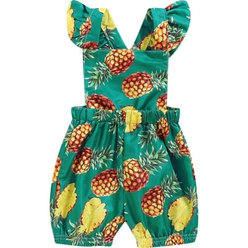 0-18M Newborn Toddler Baby Girl Rompers Ruffles Short Sleeve Flower Jumpsuit Summer Clothes Outfits