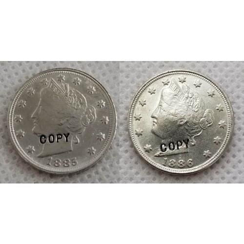 COPY REPLICA 1885/1886 Liberty Nickel UNC Two Face Coin COPY