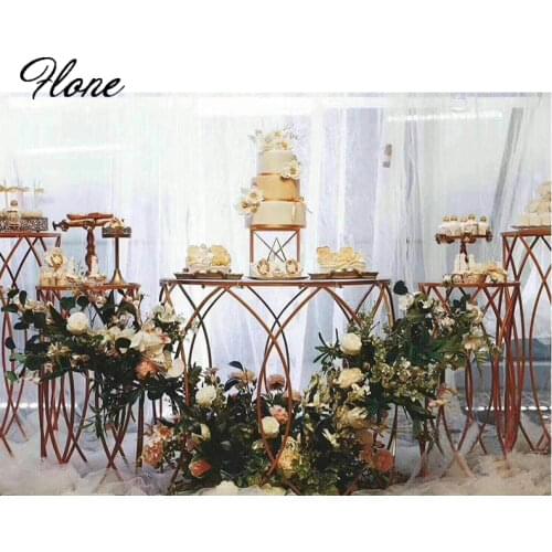 5pcs Round metal dessert table iron pillars acrylic tops cylindrical cake table for Wedding decoration home party decor