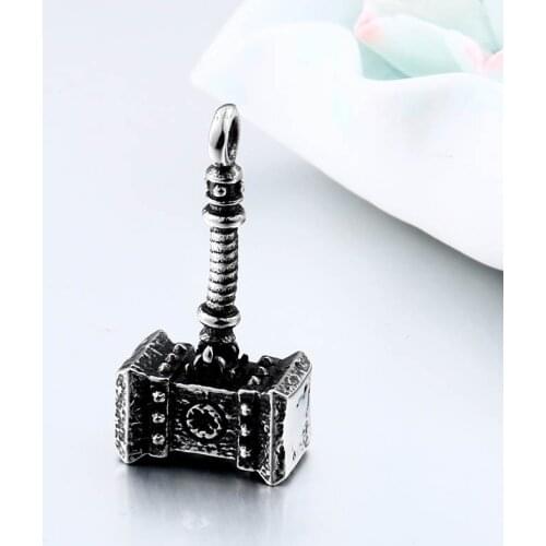 Cool Thor Hammer Necklace Stainless steel Necklace Mjolnir Pendant Necklace Men Viking Biker Jewelry