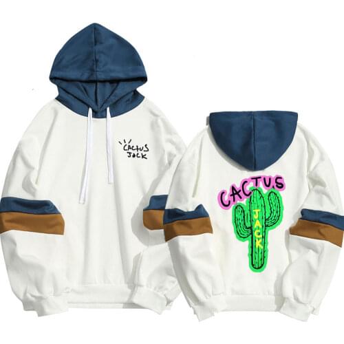 New luxury Men Travis Scott cactus jack Print Hoodies Mens Sweatshirt Hooded Hoodie Men Patchwork Sweatshirt Thin Clothing