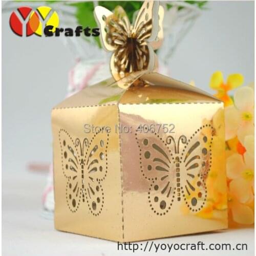 New Design paper Wedding Favor Boxes butterfly Gift box Candy box shiny modern style wedding favor box