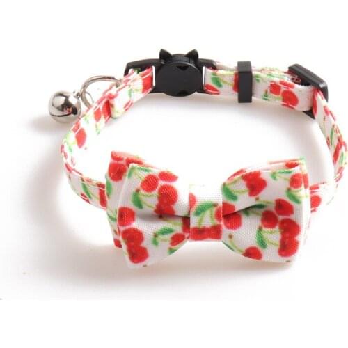 40PCS / LOT Pet Collar Cat With Summer Style Watermelon Avocado Cat Bell Collar Bowknot Bowtie