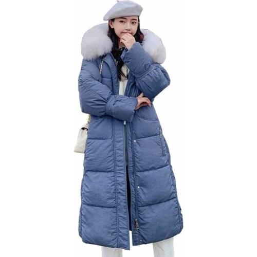 2019 Plus size Women Long Winter Parkas Down cotton Coats Loose Hooded Cotton Padded Jacket Thicken Wadded Outerwear Female G441