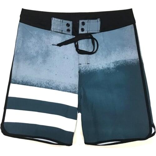 Boardshorts men Board Shorts Mens bermuda masculina man Pants Beach wear Quick dry print swiming swimsuit elastic blue Casual