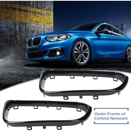 2pcs Kidney Grille Surrounds Covers Gloss Black for 1 Series F20 F21 2015-2018 Black Appearance Products Weight 150g