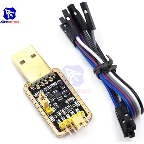 Diymore CH340 CH340G USB to TTL Programmer USB Serial Upgrade Board Downloader with Female to Female Dupont Wire for Arduino