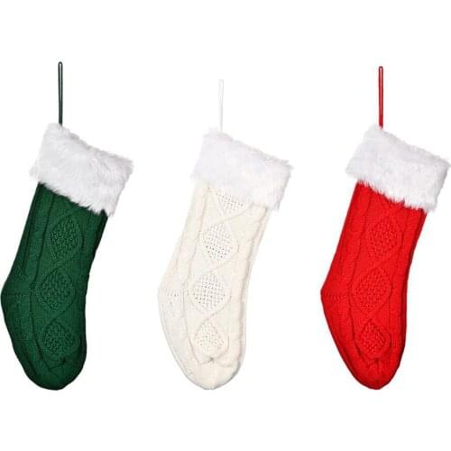 Candy Bag Christmas Stockings Knitting 55*20cm Decorations Multicoloured Knitted Tree Pendant Xmas Character Fireplace Gift Bags