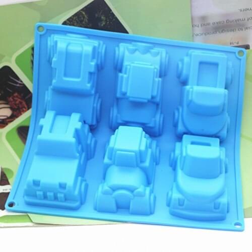 Silicone soap mold 6 Cavity truck shape handmade Chocolate Fondant cake mould Baking mold DIY tools