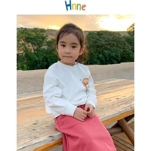 Hnne Boy Girls Hoodies Cute Carton Sloth Print Sweatshirts Texture Quality Tops O-neck Long Sleeve Unisex Children Kid Pullovers