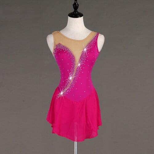 Jazz tap Lyrical Dance leotard crystal rhinestonFigure Girls Ice Skating Dress Ballroom Ballet Dress B001