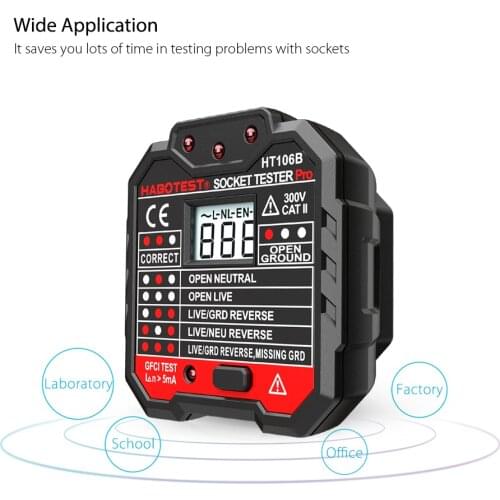 Advanced RCD Electric Socket Tester Automatic Earth Wire Testing Circuit Polarity Detector Wall Plug Breaker Finder UK EU US