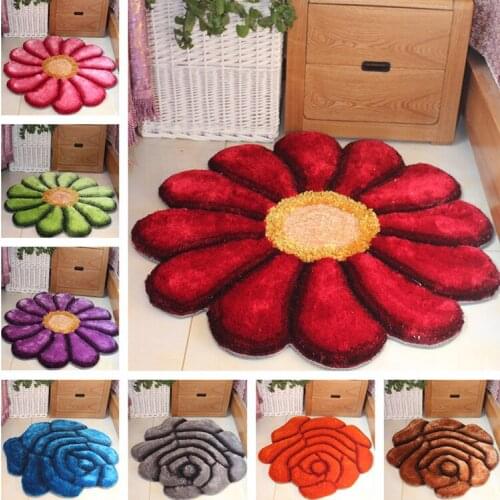 High quality Acrylic Round Carpets 3D Flower Kids Room play area rugs Child bedroom computer chair Hanging basket cloakroom Mats