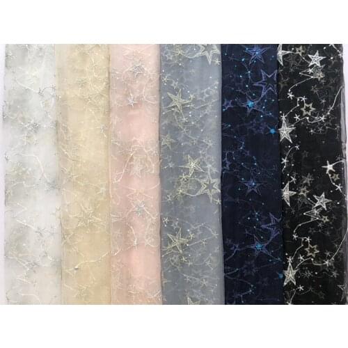 Shell plus material lining flowery start wedding dress gown lace trim outfit lady women sequin skirt embroidery sewing Fabric