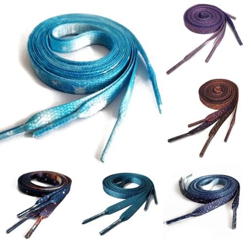 1pair 120-160cm Printed Flat Canvas Shoelaces Starry Series Sneaker Shoe Laces Boots Strings shoes accessories