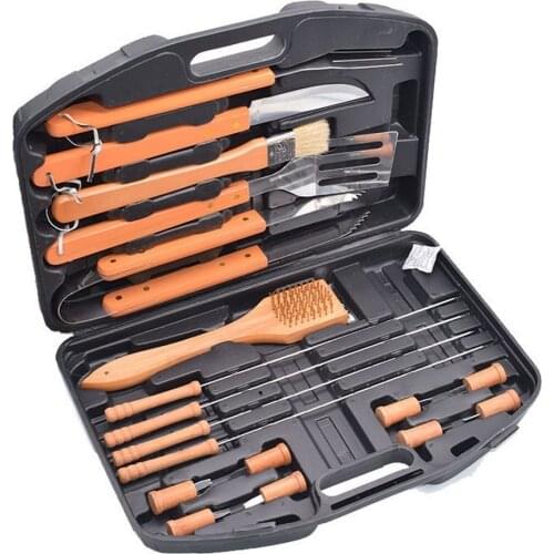 18pcs BBQ Tools Stainless Steel Barbecue Grill Accessories Combined Baking BBQ Tool Outdoor Barbecue Tool