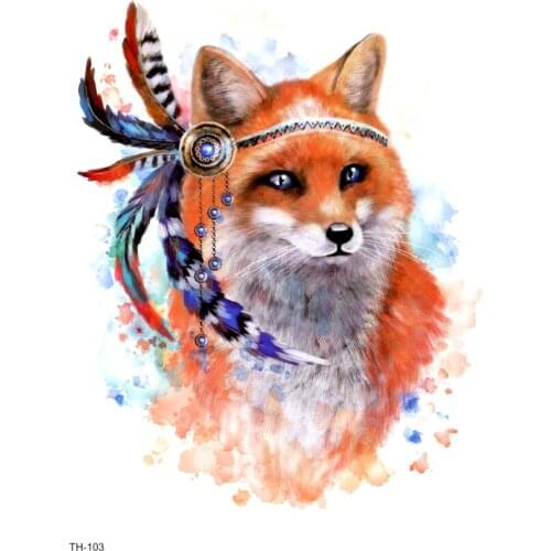 5pcs Tribal Totem Firefox Waterproof Temporary Tattoos Sticker Beauty Animals The Flash Tatouage Temporaire Femme Tatoos