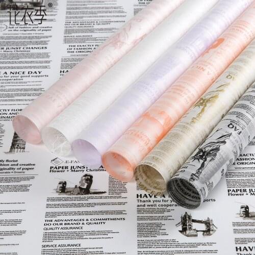 20pcs 58x58cm English Letters Tissue Paper Florist Bouquet Flower Wrappig Paper Gift Packing Material