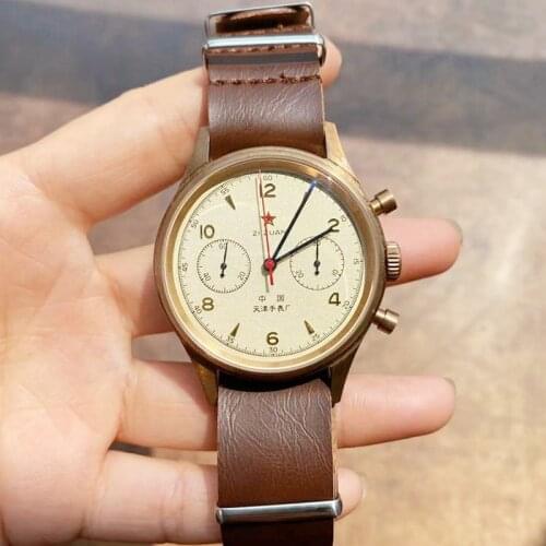 Real Vintage 1963 Pilot Watch Acrylic Mirror Multifunctional Military Chronograph High Quality Aviation Personality Men Watch