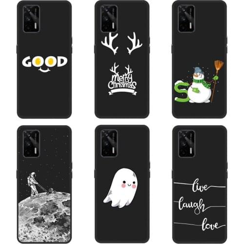 Case For Realme GT 5G Phone Case Back Cover With Black Softness Silicone Bumper