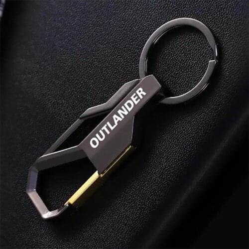 For mitsubishi outlander Laser engraving style car Keychain Metal Alloy Buckle Waist Car Key Chain car logo Key Chain accessorie