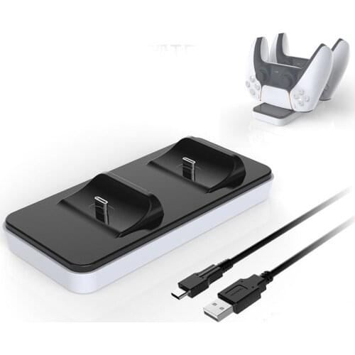 Dual Type C USB Charging Holder Gamepad Power Dock Charger Stand Charge Cable for Sony Playstation DualSense 5 PS5 Controller