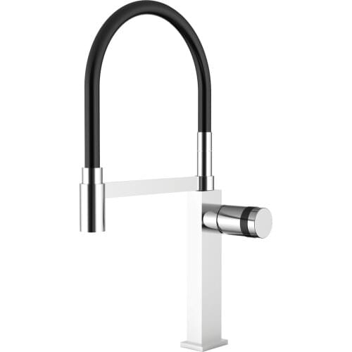 Chrome Brass kitchen faucet Rotatable Pull down cold and hot faucet exquisite Handle switch--High quality material series