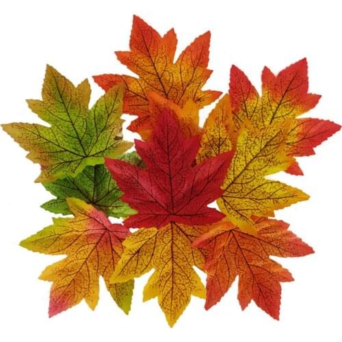 400/500/1000Pcs Artificial Maple Leaves for Home Wedding Christmas New Year Give Thank Party Decoration Garland Background