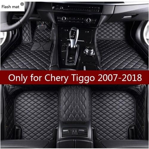 Flash mat leather car floor mats for Chery Tiggo 2007-2014 2015 2016 2017 2018 Custom foot Pads automobile carpet car covers