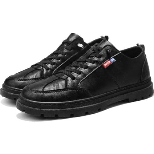 Mens Shoes 2021Hot PU Men Shoes Loafers Four Seasons Fashion Low-top Sneakers Black/White Breathable Casual Driving Shoes