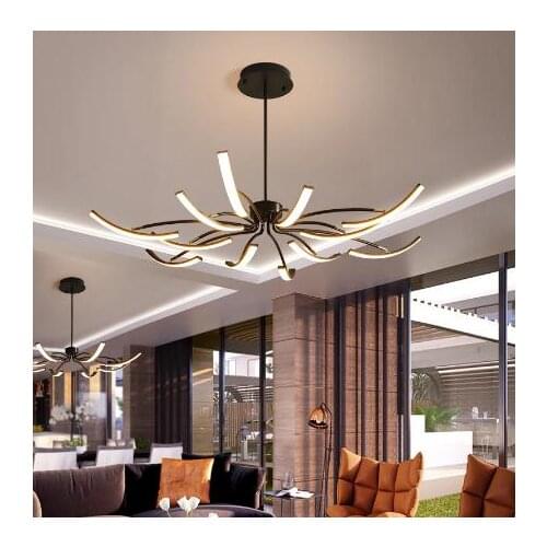 Matte Black/White Finished Modern Led Chandelier for living room bedroom study room Adjustable New Led Chandelier Fixture