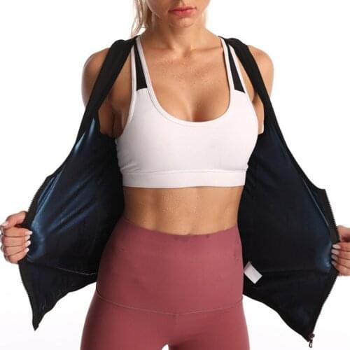 Women Fitness Hot Workout Zipper Shaper Vest Thermo Sweat Shapewear Tank Top Slimming Vest Waist Trainer Corset Gym Shirt