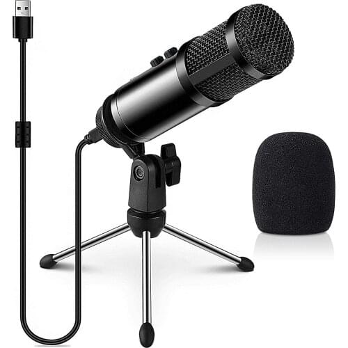 Multipurpose USB Condenser Microphones, Compatible with Laptop Desktop Windows PC & Mac,Plug&Play Microphone with Desktop Stand