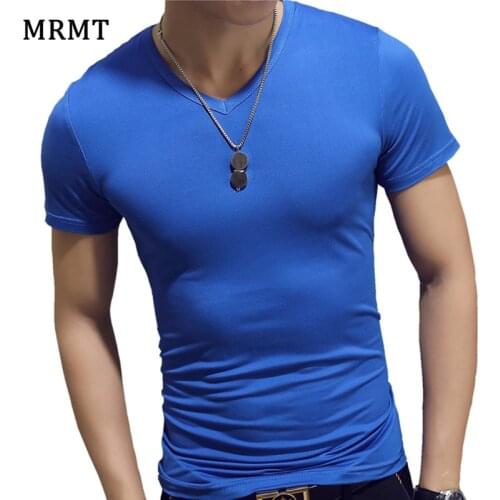 MRMT 2021 Brand New Mens Short Sleeve T shirt neck slim color bottoming t-shirt for male youth Tops tshirt