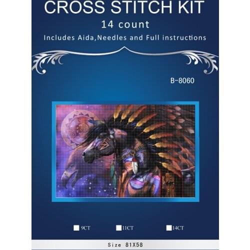 Horse,14CT Counted Cross Stitch Kits 14CT Embroidery Set Kids Room Decoration Gift Free Shipping