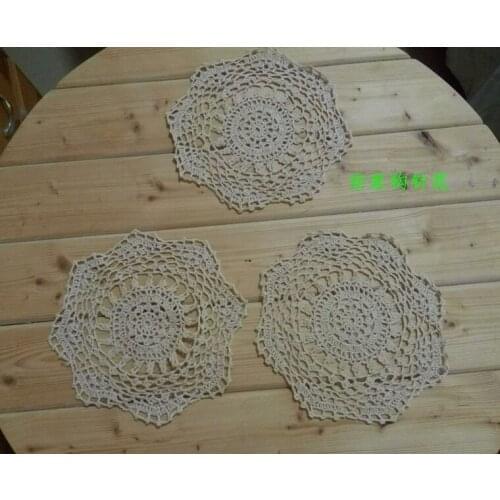 Wholesale 12 pic/lot 50% off cotton crochet lace doilies fashion coaster for home decor with flowers tableware as cup pads mats