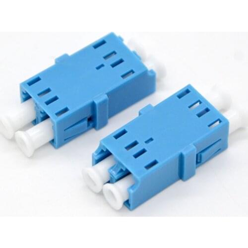 100PCS NEW GONGFENG Fiber Optic Connector LC/UPC APC Multi-mode Gigabit LC Dual Core Duplex dual Flange Adapter Coupler Wholesal